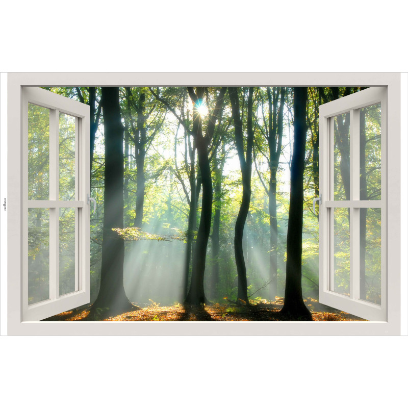 Tuindoek Raam lichtinval bos 210x140cm