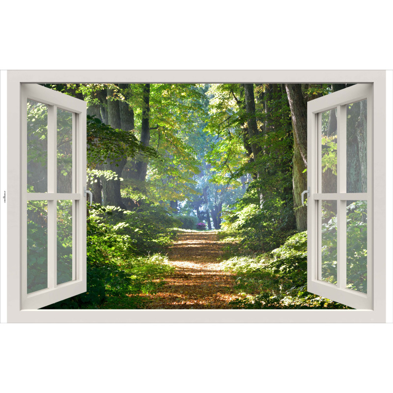 Tuindoek Raam bospad 210x140cm