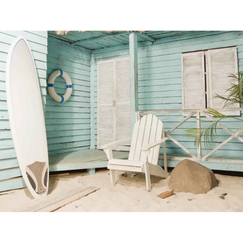 Tuinschilderij Strandhut 70x50cm