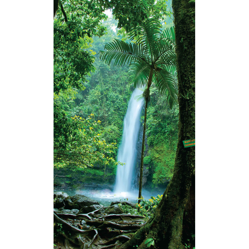 Tuinschilderij Doorkijk waterval 70x130cm