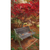 Tuinschilderij Bankje 70x130cm
