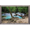 Tuinposter lijst ht waterval bos 140x90cm