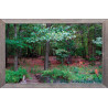 Tuinposter lijst hout bos hertjes 140x90cm