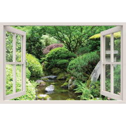 Raam Japanse tuin 140x90