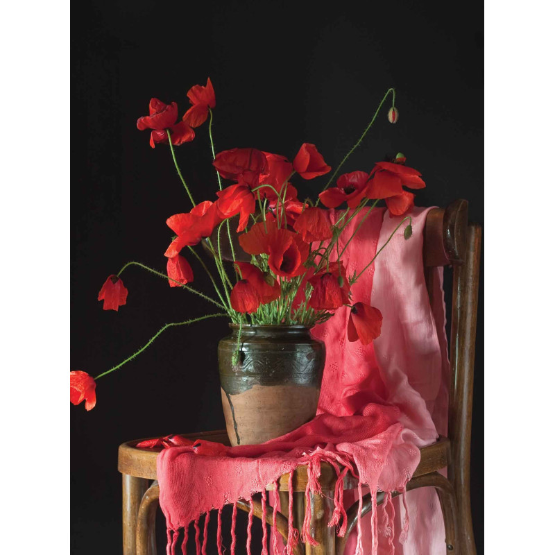 Rode bloemen 50x70cm